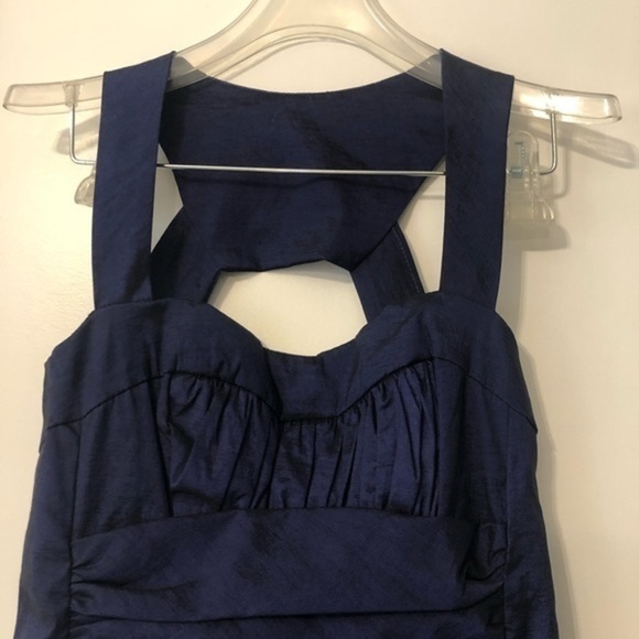 Jessica McClintock Blue Purple Open Back Dress 4 - Picture 8 of 12